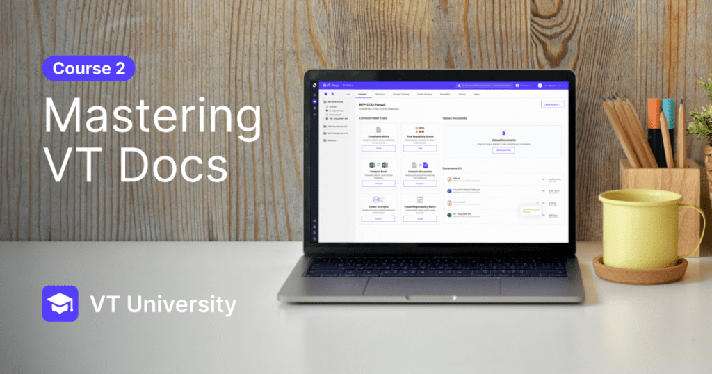 Laptop on Screen with Course 2: Mastering VT Docs