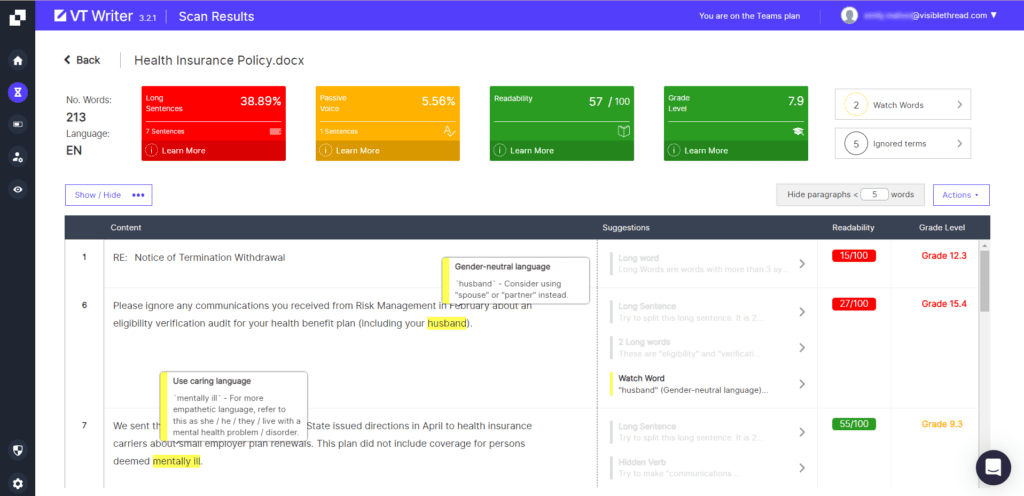 WatchWords in VT Writer